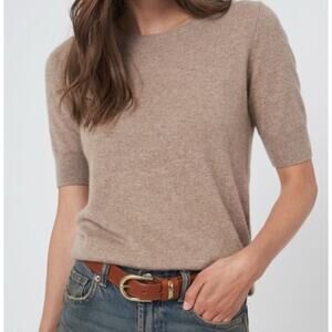 REPEAT Cashmere Short-Sleeve Organic Cashmere Sweater – Women’s Size M